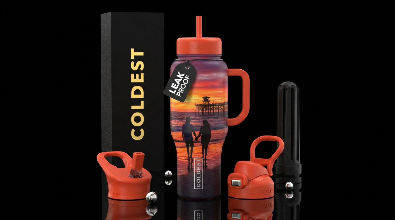 sunset walk water bottle design