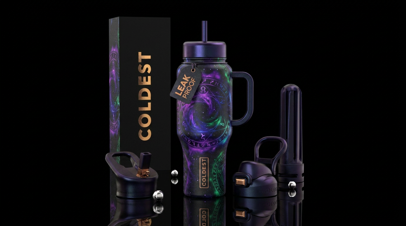 black magick water bottle design