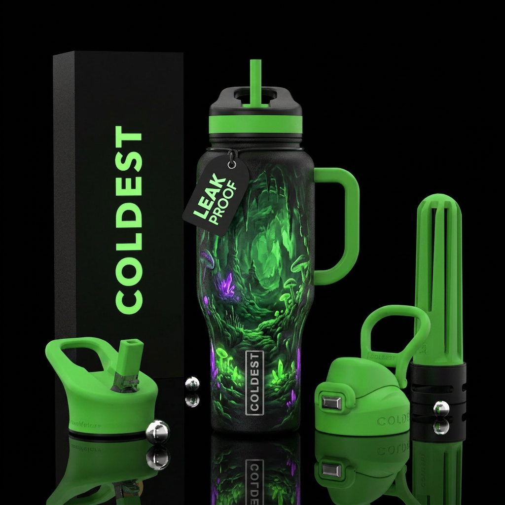 glowing goo water bottle design
