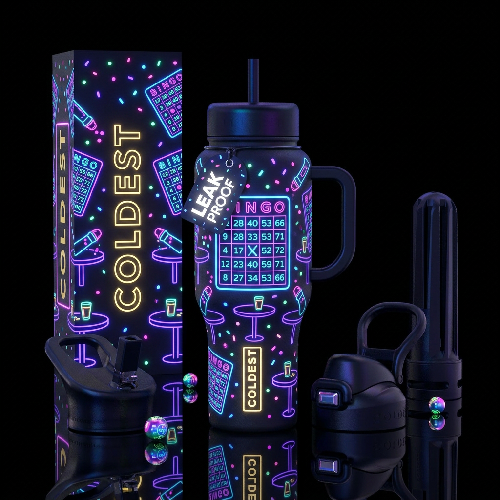 bingo fun water bottle design