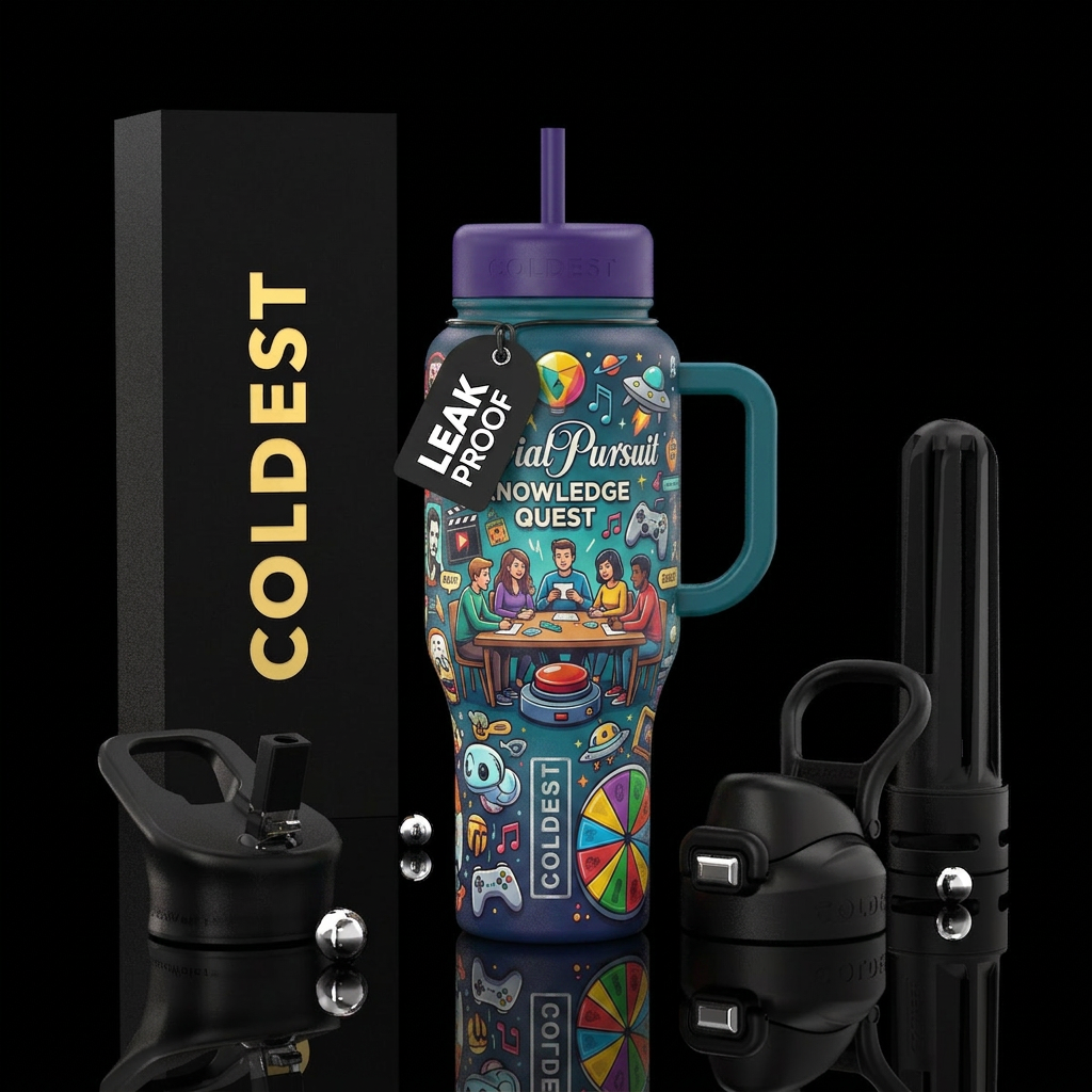 family game night water bottle design