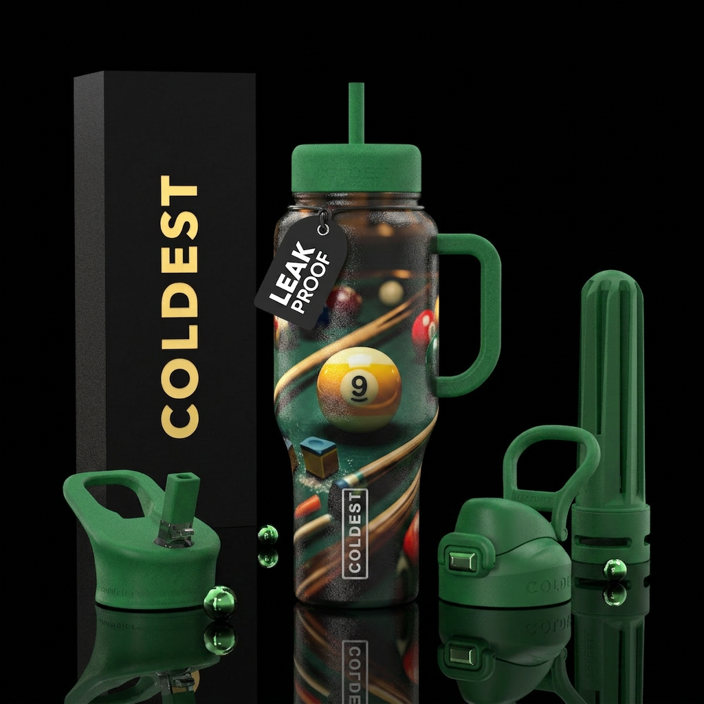 nine ball water bottle design