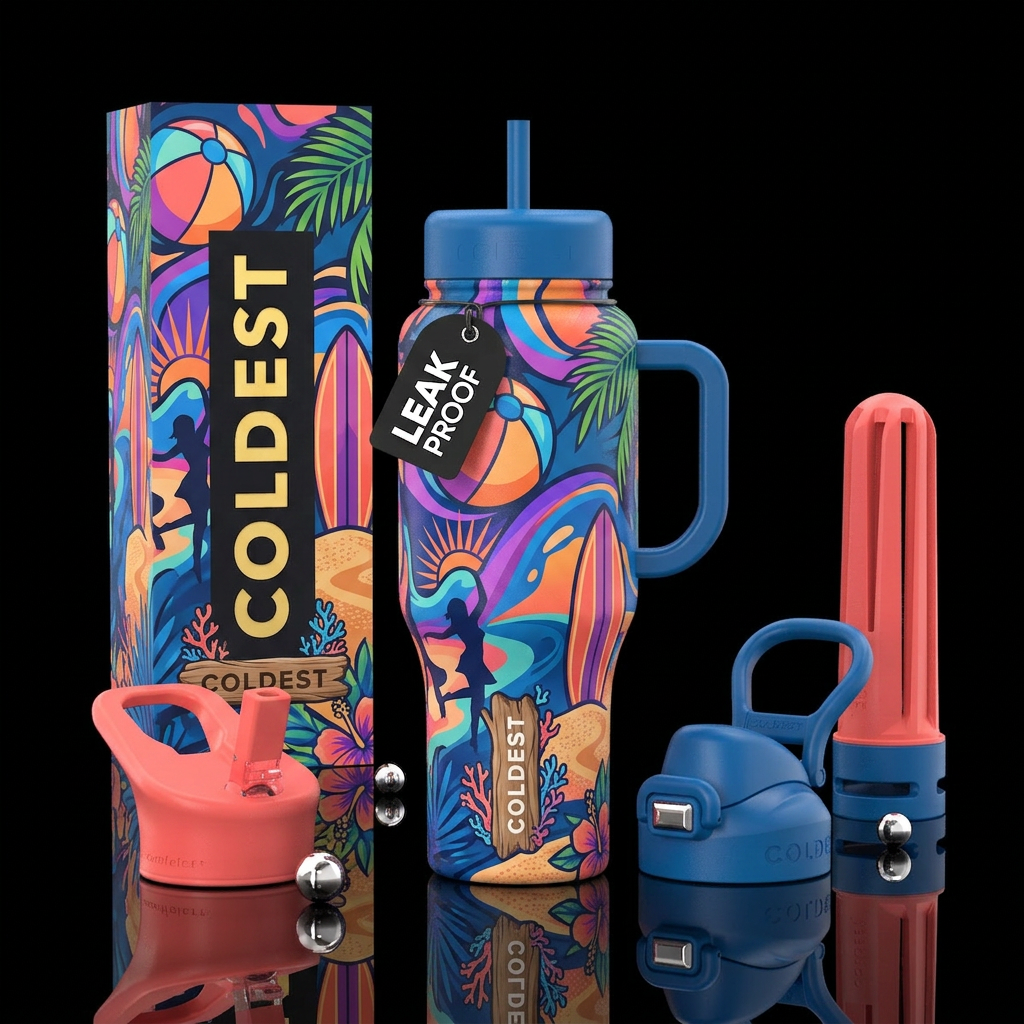 beach fun water bottle design