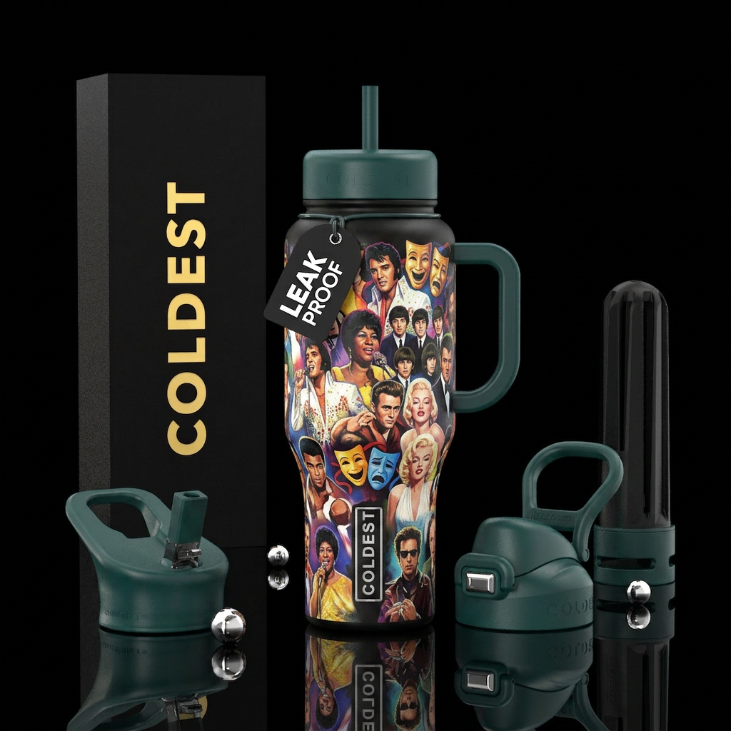 boomer icons water bottle design