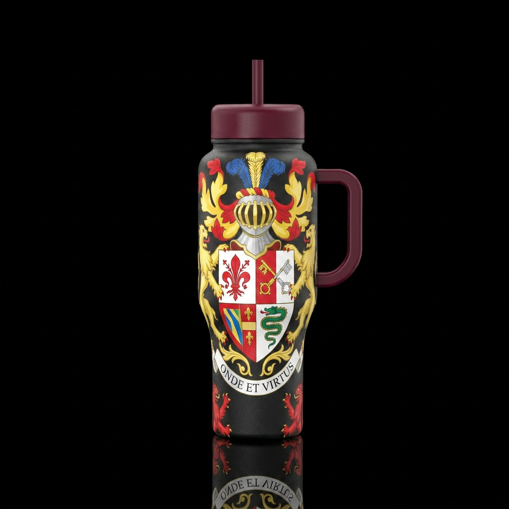 Italian coat of arms water bottle design