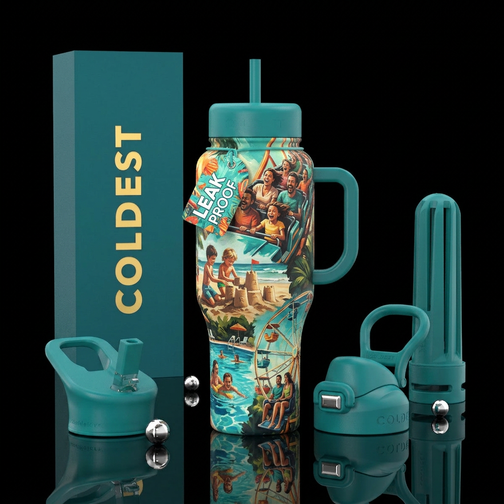 living the summer water bottle design