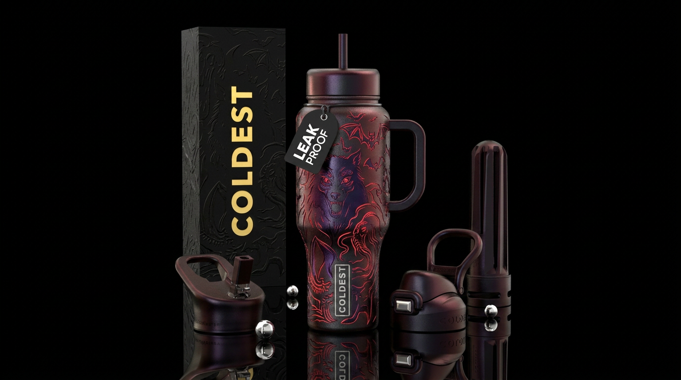 haunted menagerie water bottle design