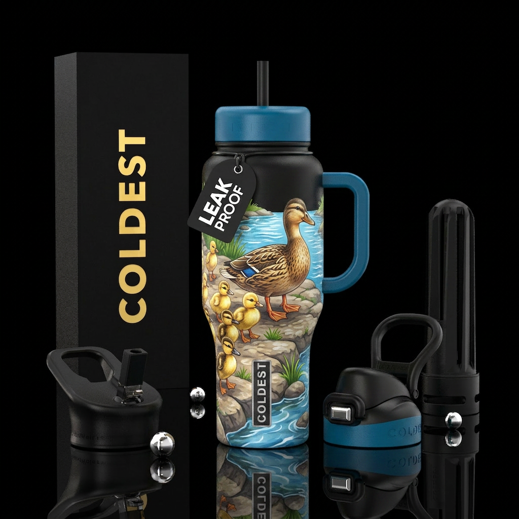 duck family water bottle design
