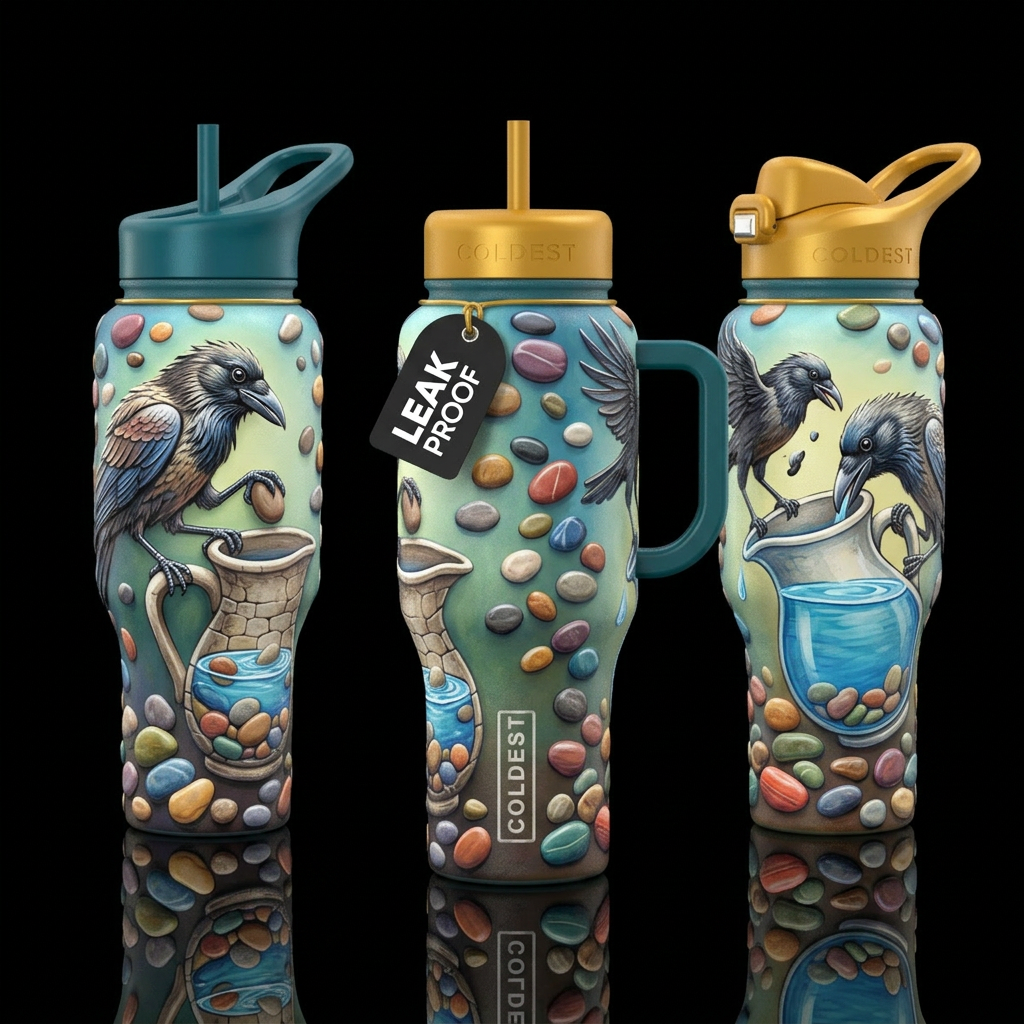 thirsty crow water bottle design