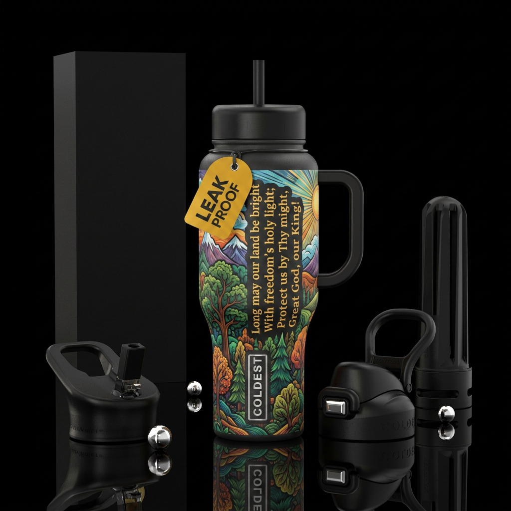 Let freedom ring water bottle design