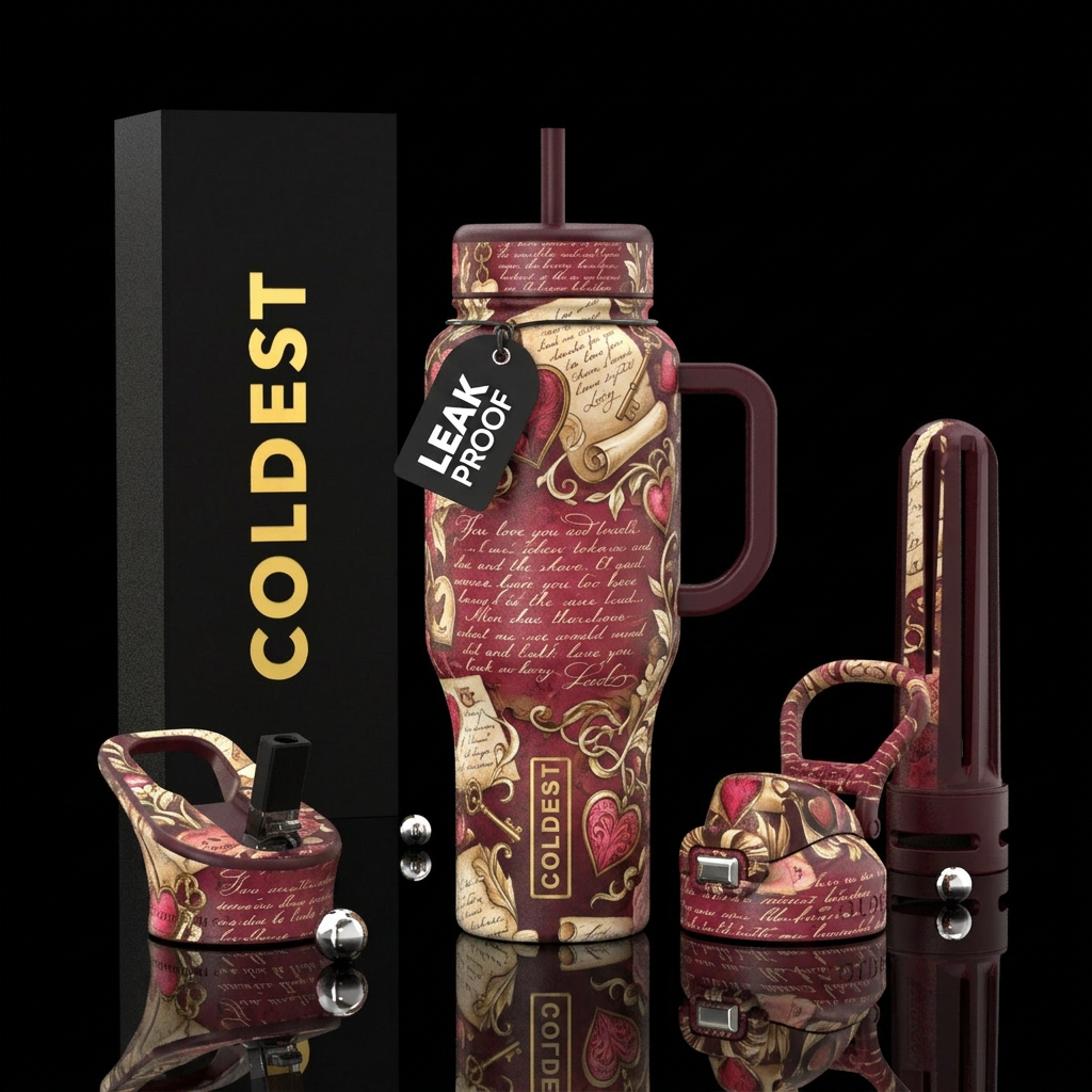 love letters water bottle design