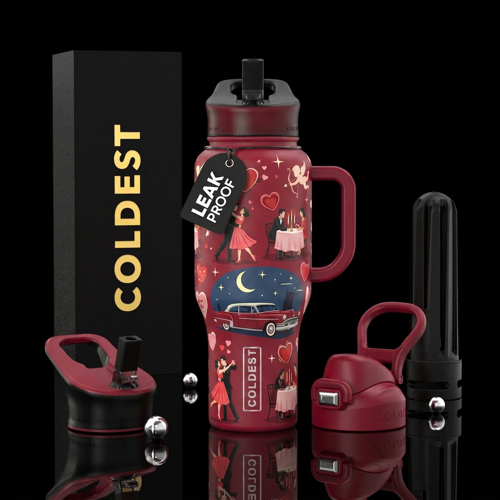 ideallic hearts water bottle design