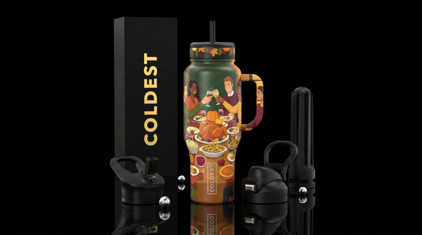 friendsgiving water bottle design