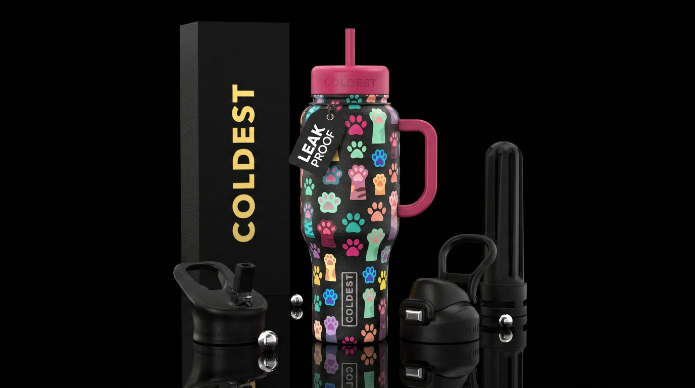 Kitten Paws water bottle design