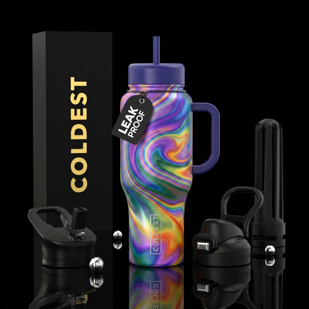 Multi Colored Swirls water bottle design