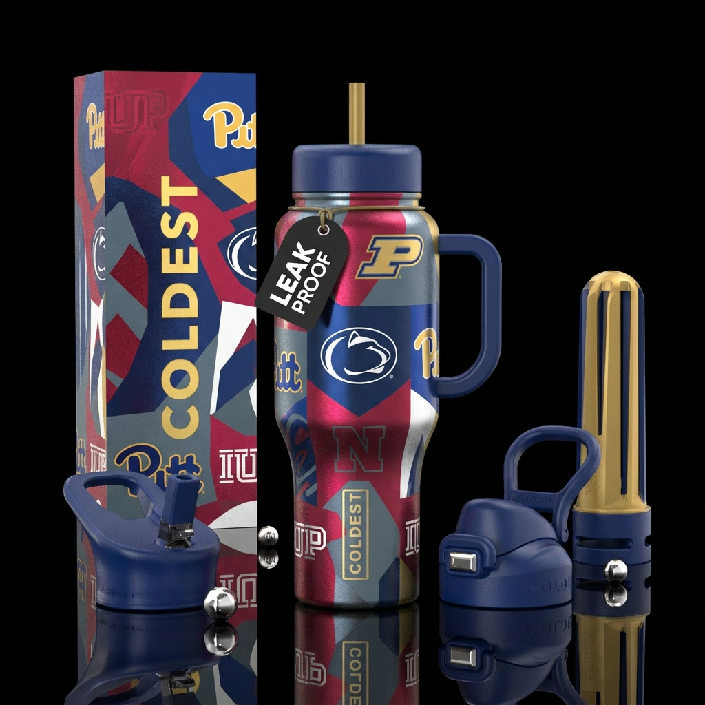 IUP, Penn State, Pitt, Colleges water bottle design
