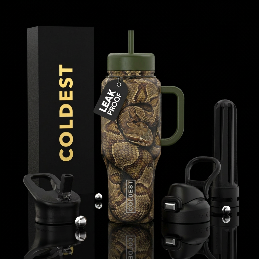 Cottonmouth Snake water bottle design