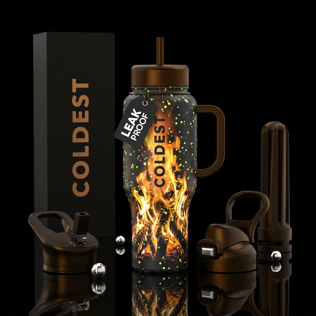 Bon Fire,  Glowie Fireflies water bottle design