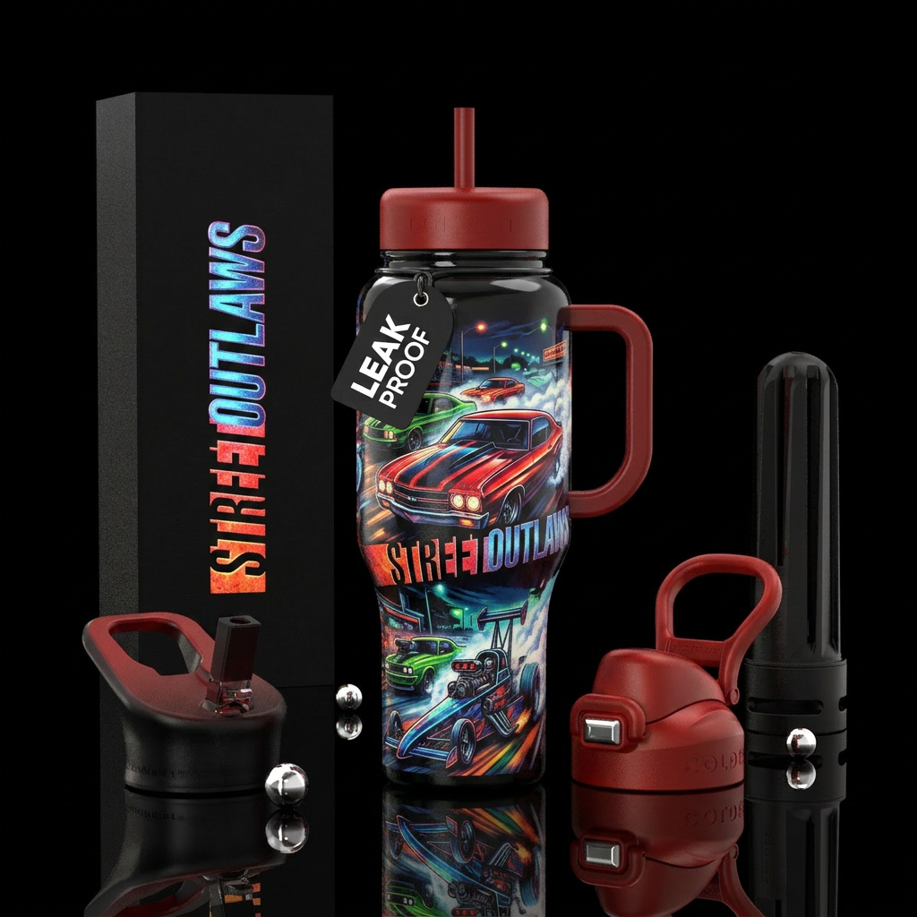 Street Outlaws water bottle design