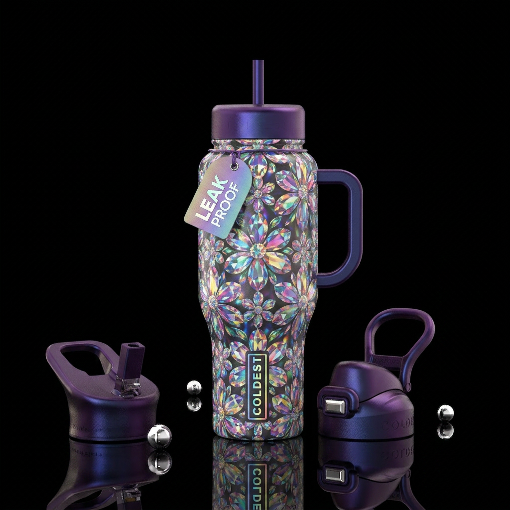 Prismatic  Flowers water bottle design