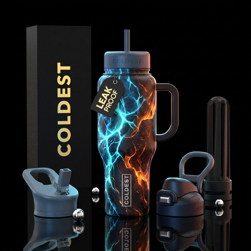 Glowie Fire and Ice water bottle design