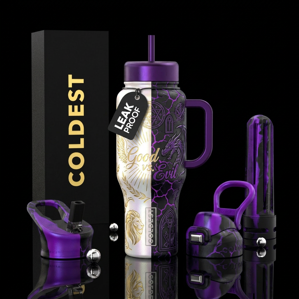 Good vs Evil water bottle design