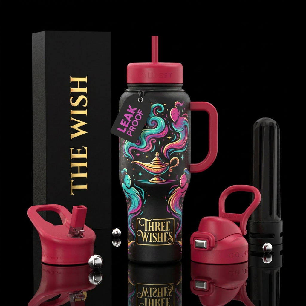 Three Wishes water bottle design