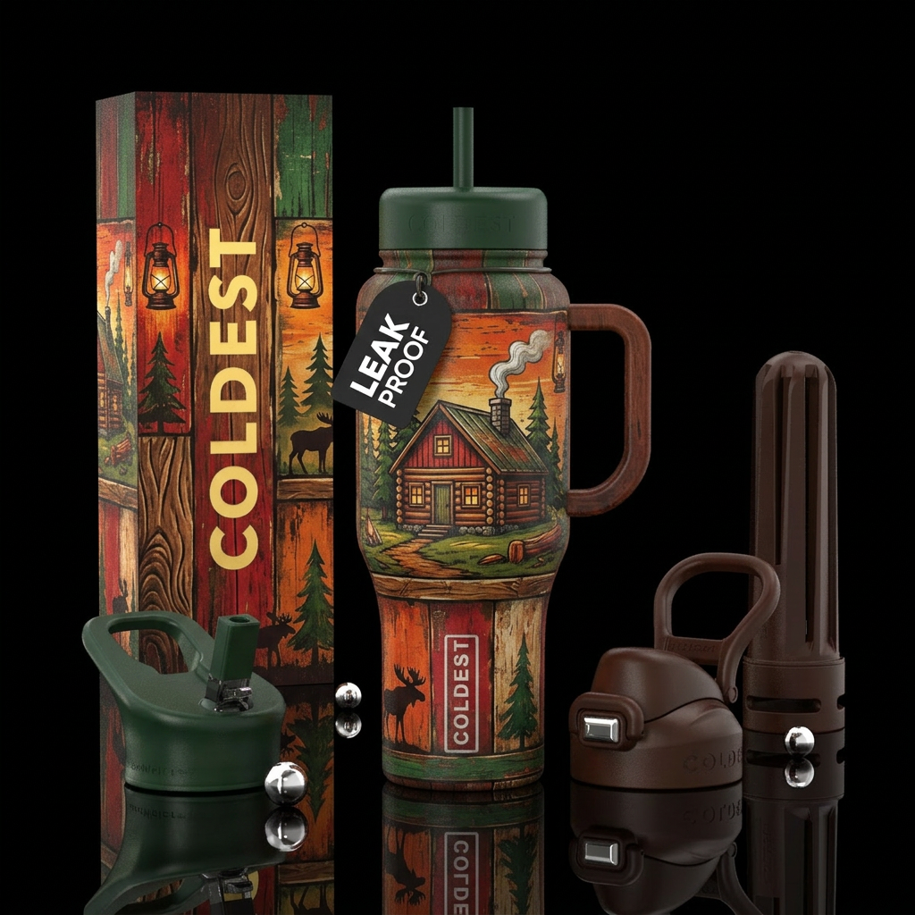 Cabin in the Woods water bottle design