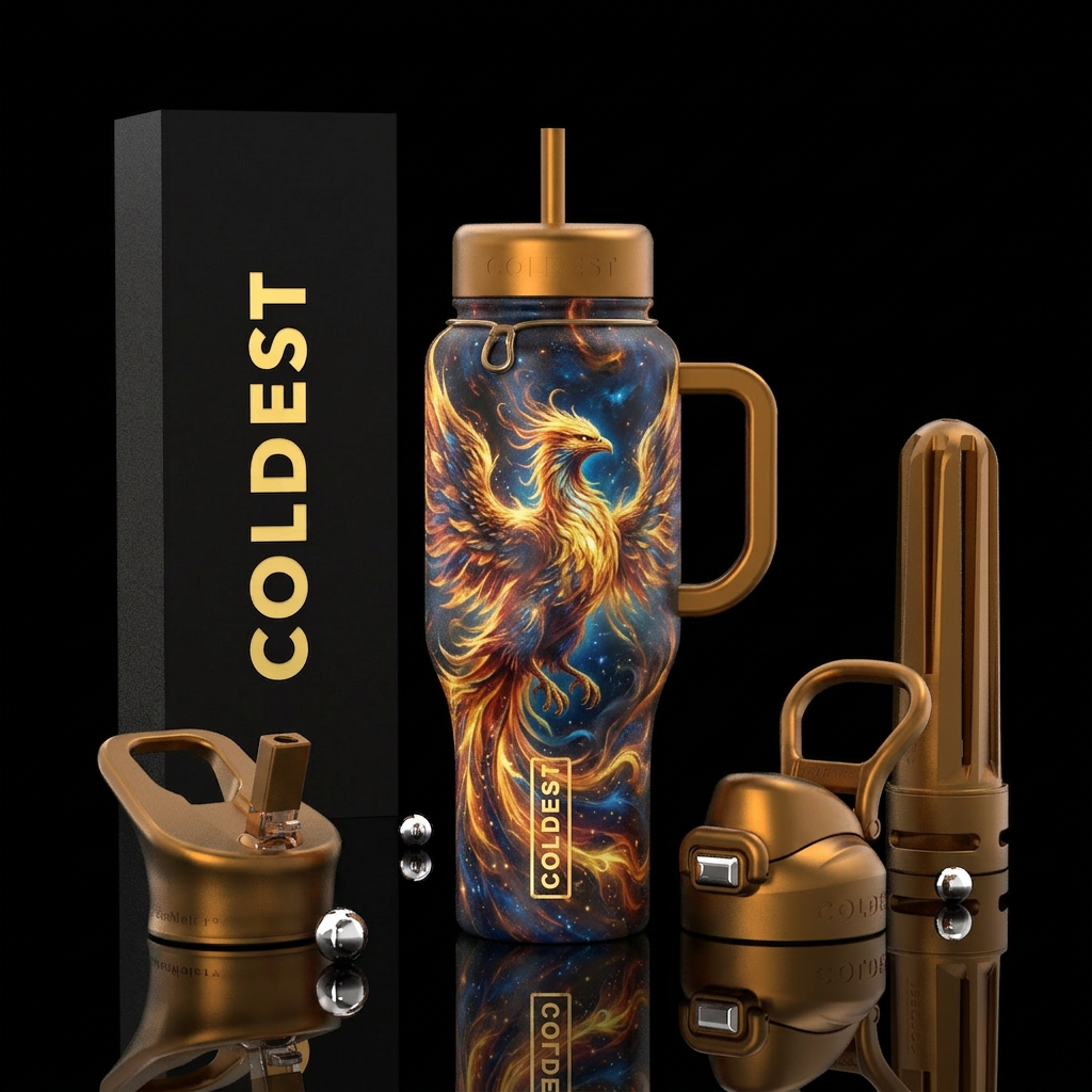 Phoenix Rising water bottle design
