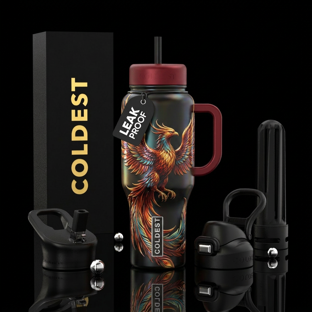 3 D Phoenix Rising water bottle design