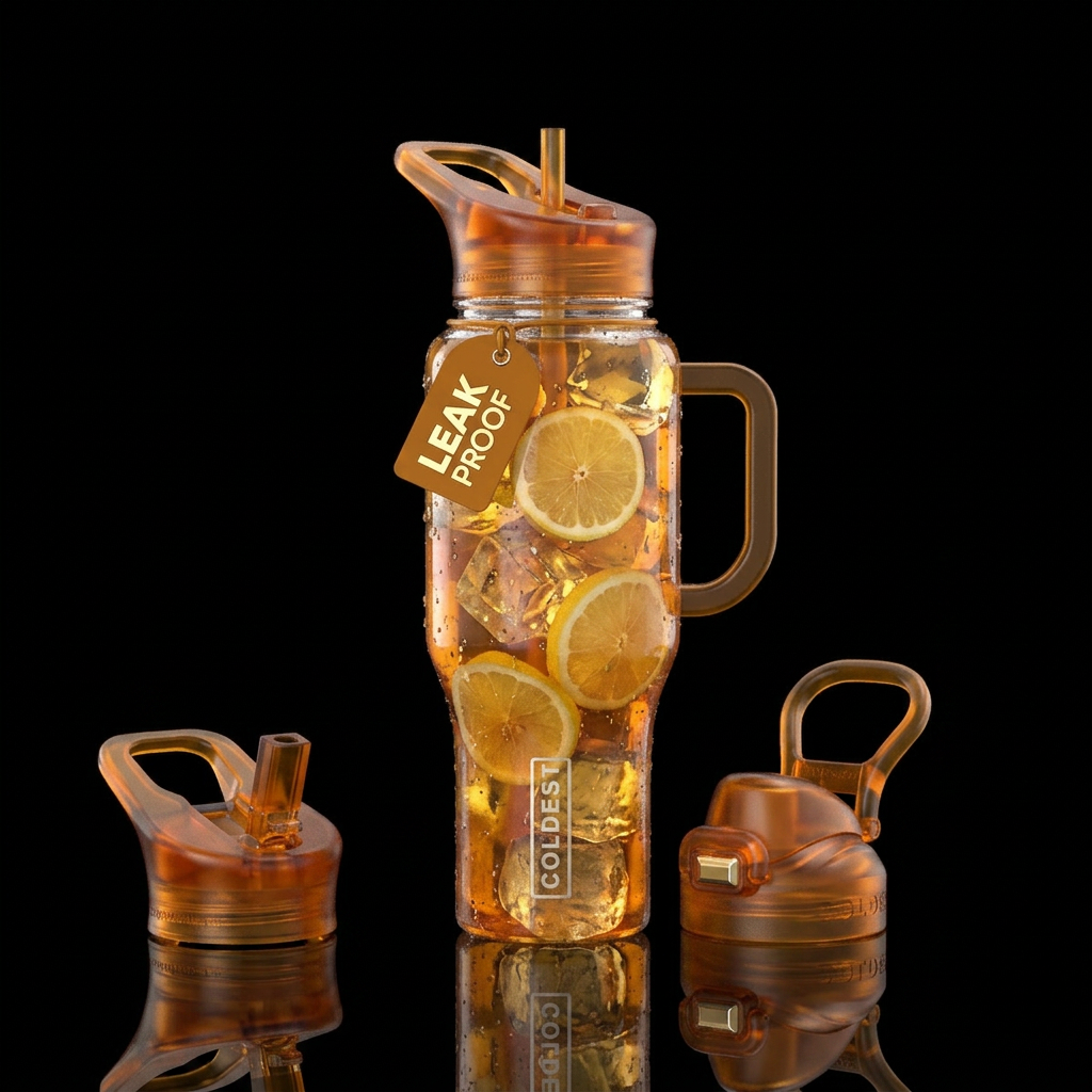 Translucent with Iced Tea, slices of lemon and lot... water bottle design