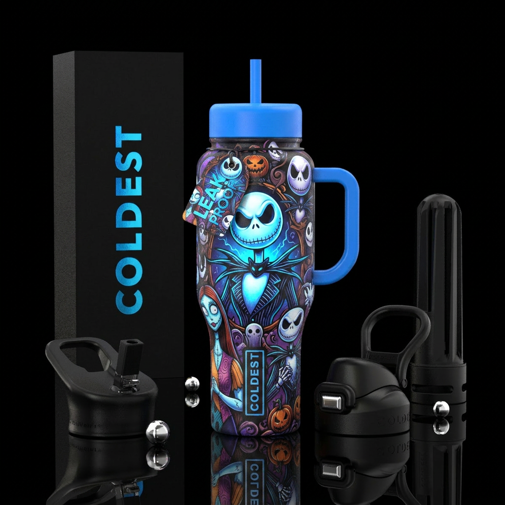 Jack Skelington water bottle design