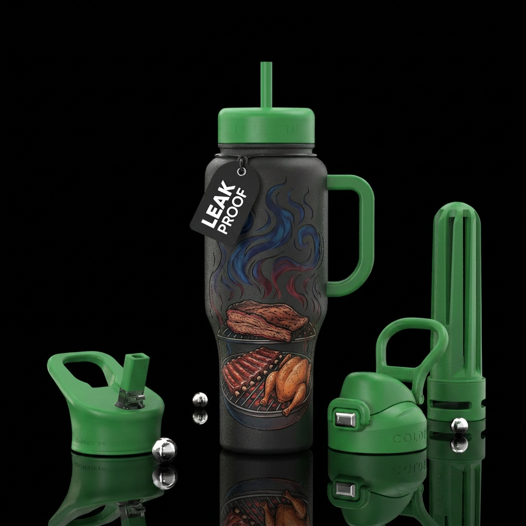 Smoking Brisket, Ribs & Whole Chicken water bottle design