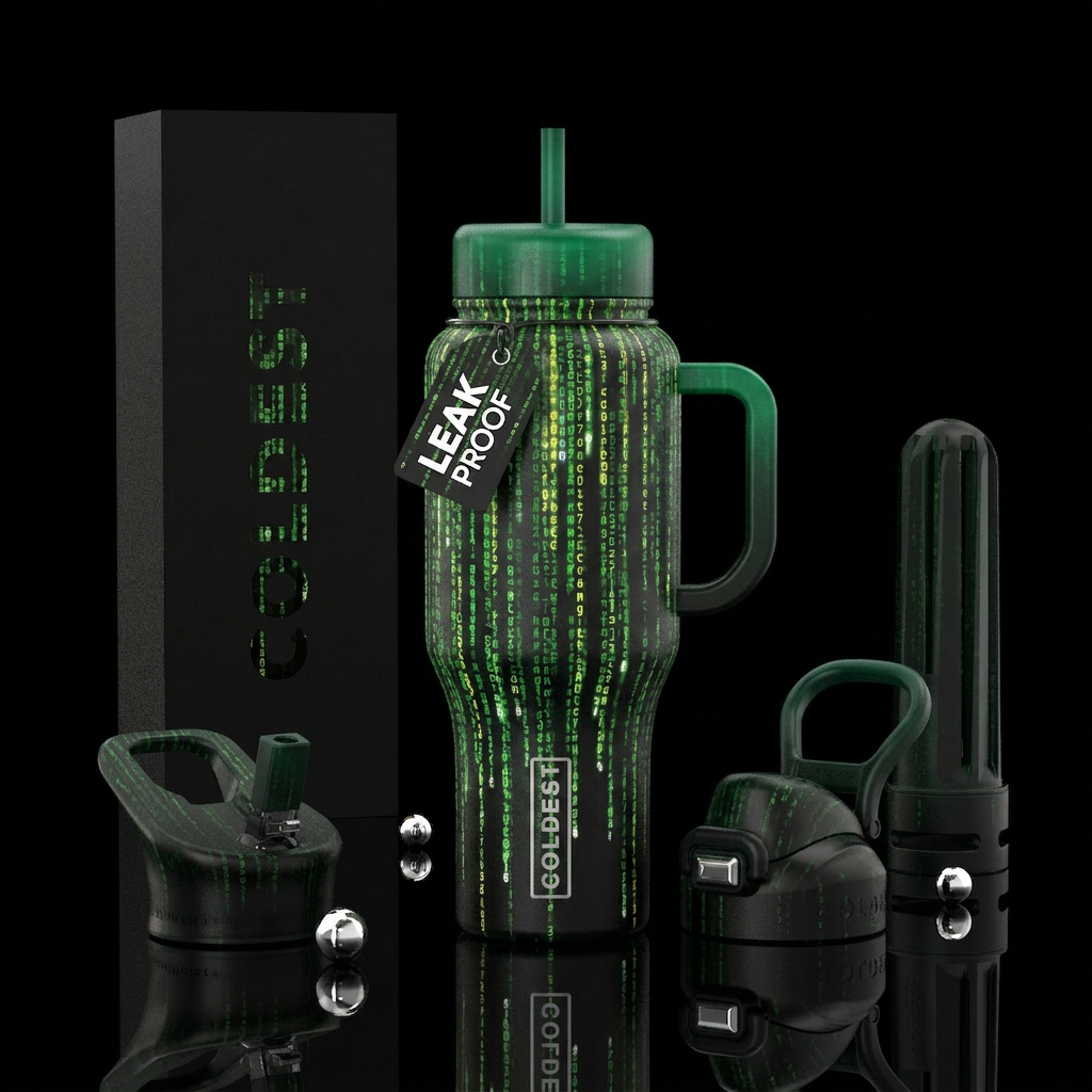 The Matrix water bottle design