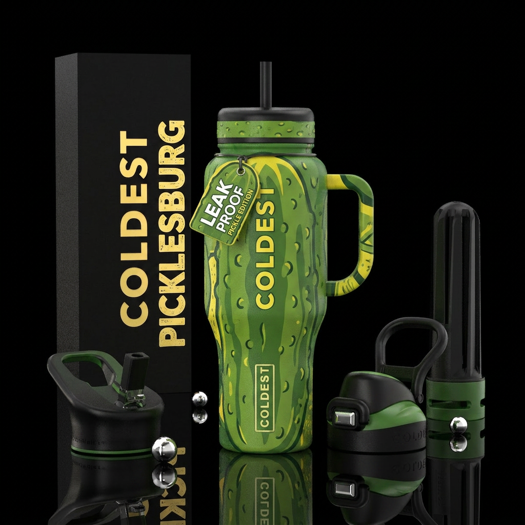 Picklesburgh water bottle design