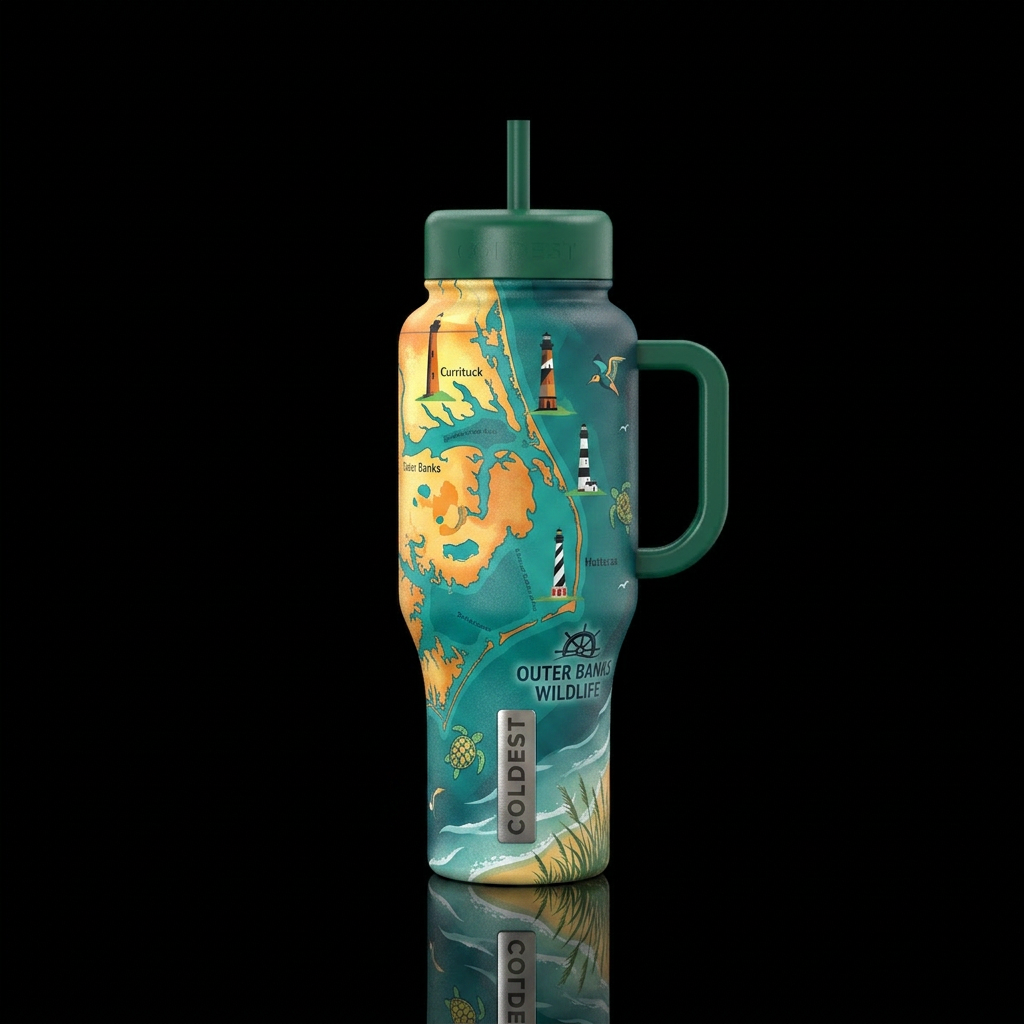 Outer Banks water bottle design
