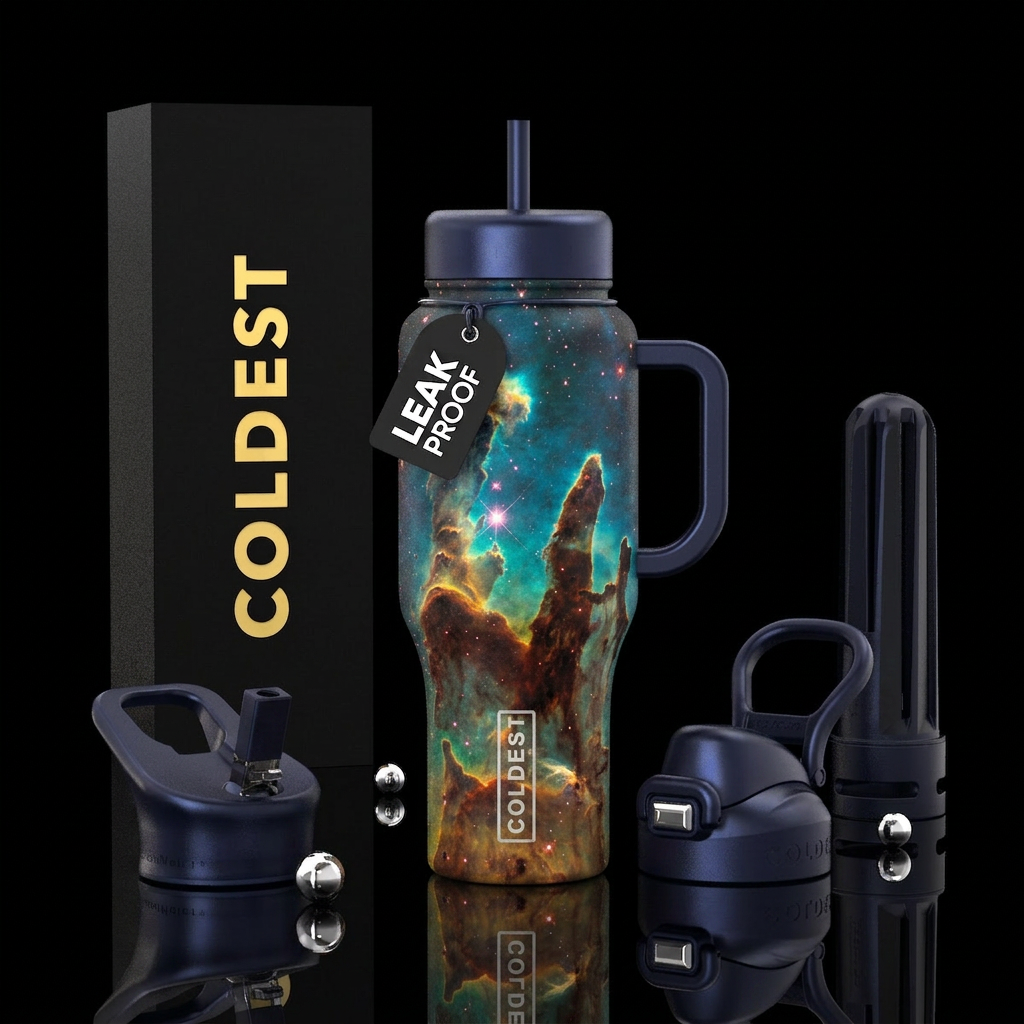 Pillars of Creation water bottle design
