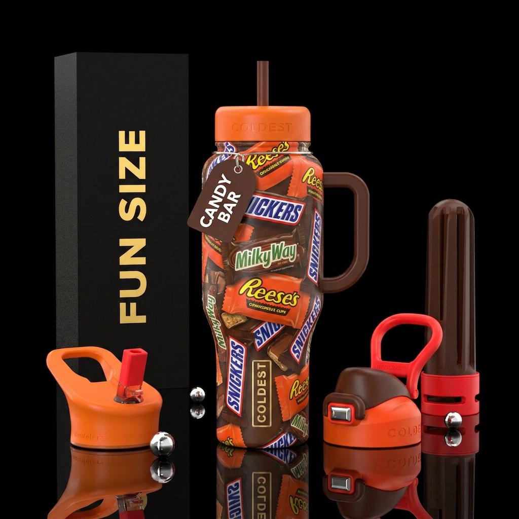 Fun Size Candy Bars water bottle design