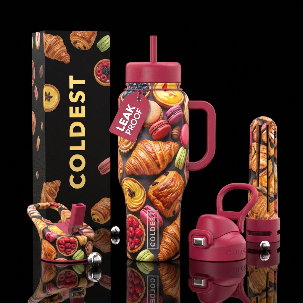 Pastries water bottle design