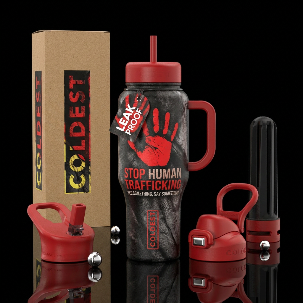 Stop Human Trafficking, See Something, S... water bottle design