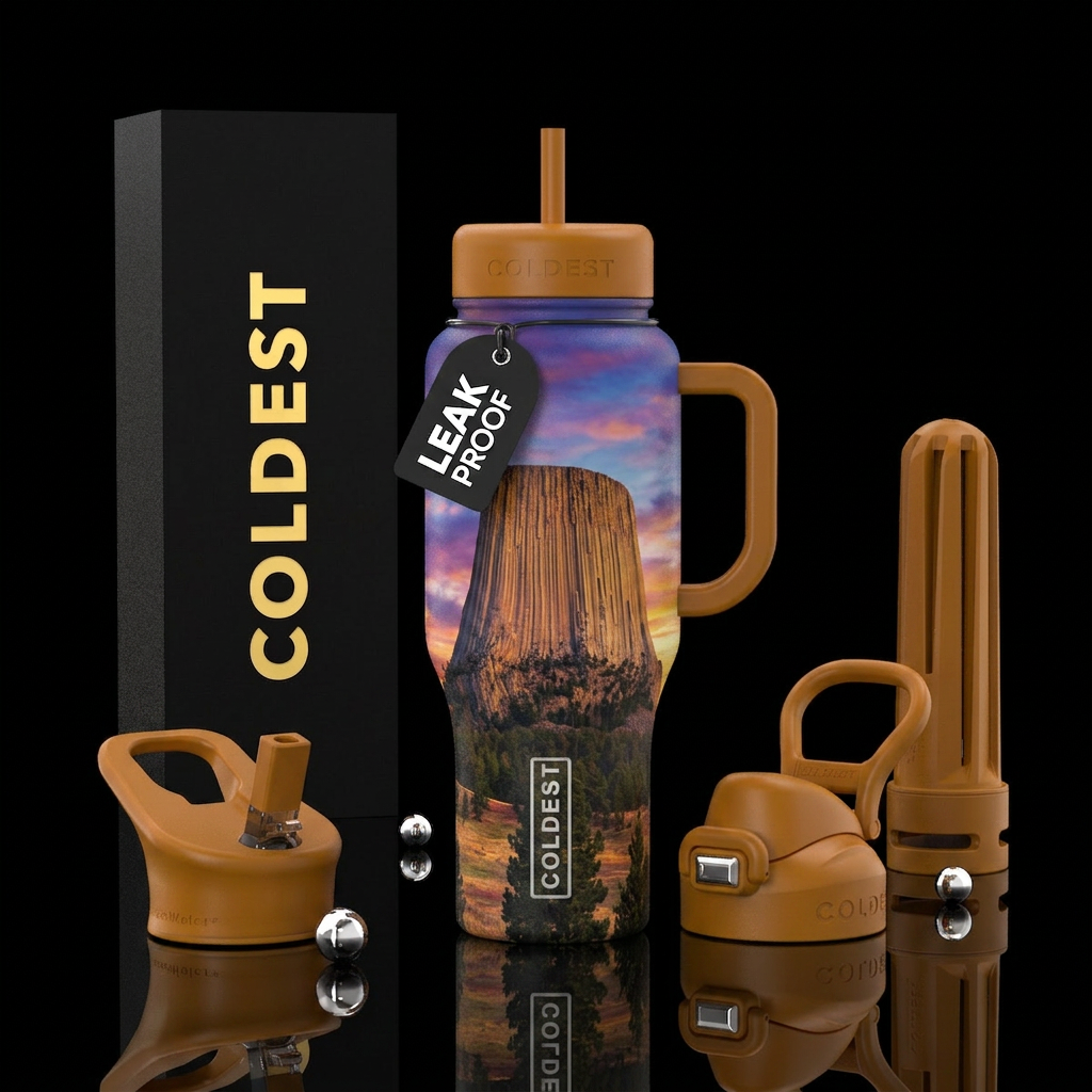 Devil's Tower water bottle design