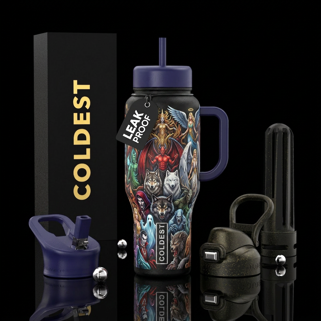 Primordials, Demons and Angels, Alphas, Demons, Gh... water bottle design