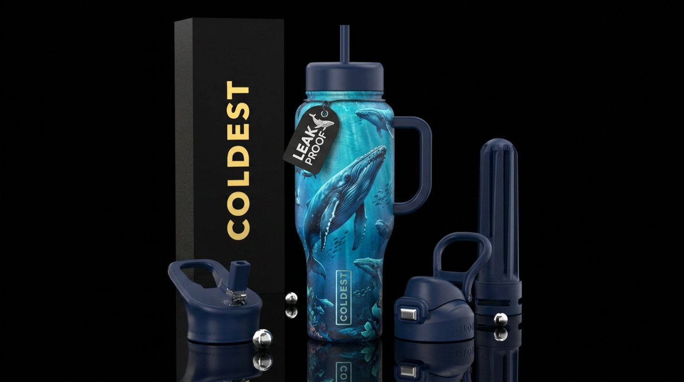Humpback Whales water bottle design