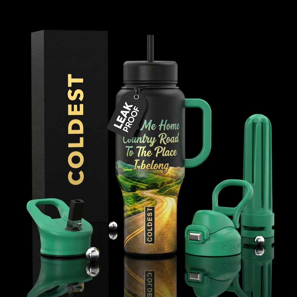 Take Me Home Country Road To The Place I belong water bottle design