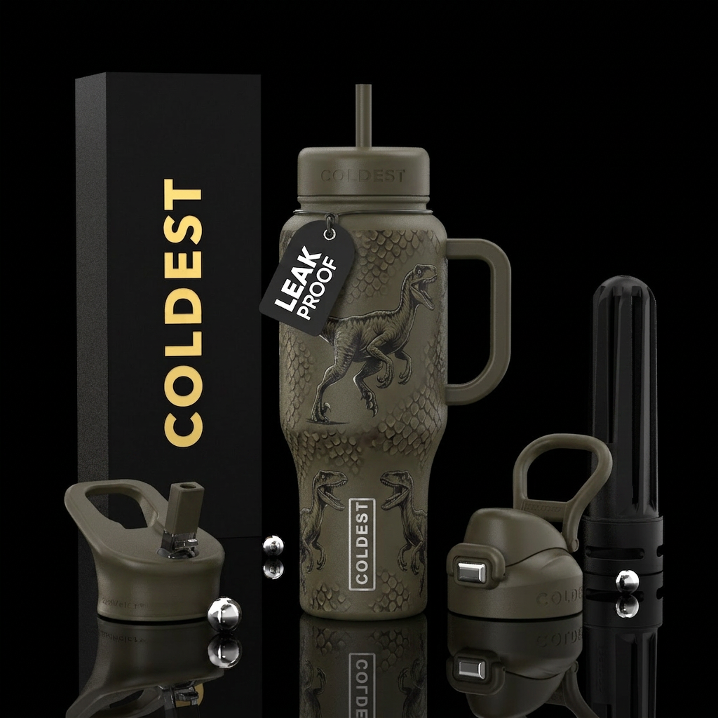 Velociraptors water bottle design