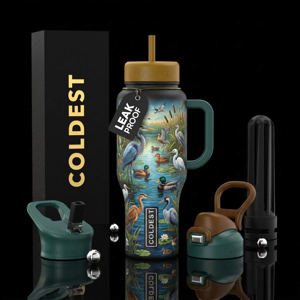 Wetlands and the Birds that Live There water bottle design