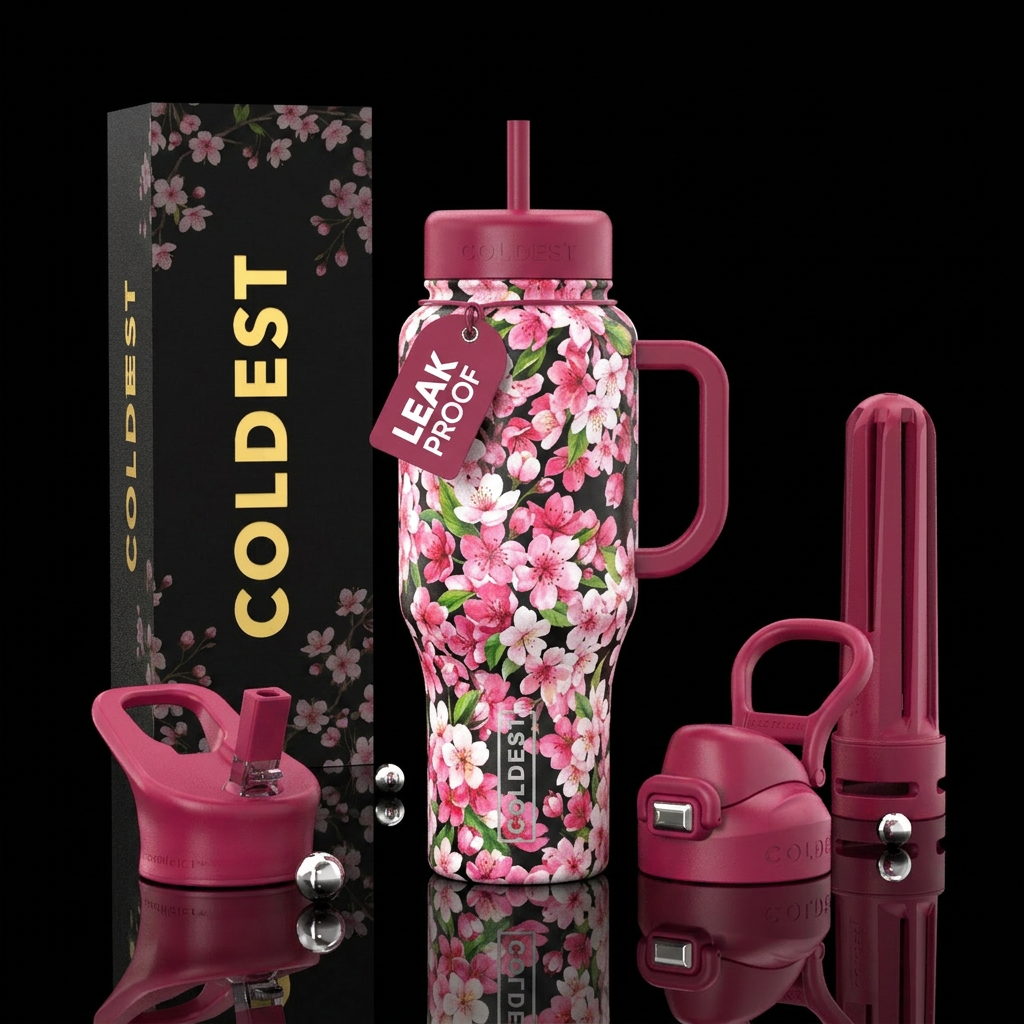 Cherry blossom water bottle design