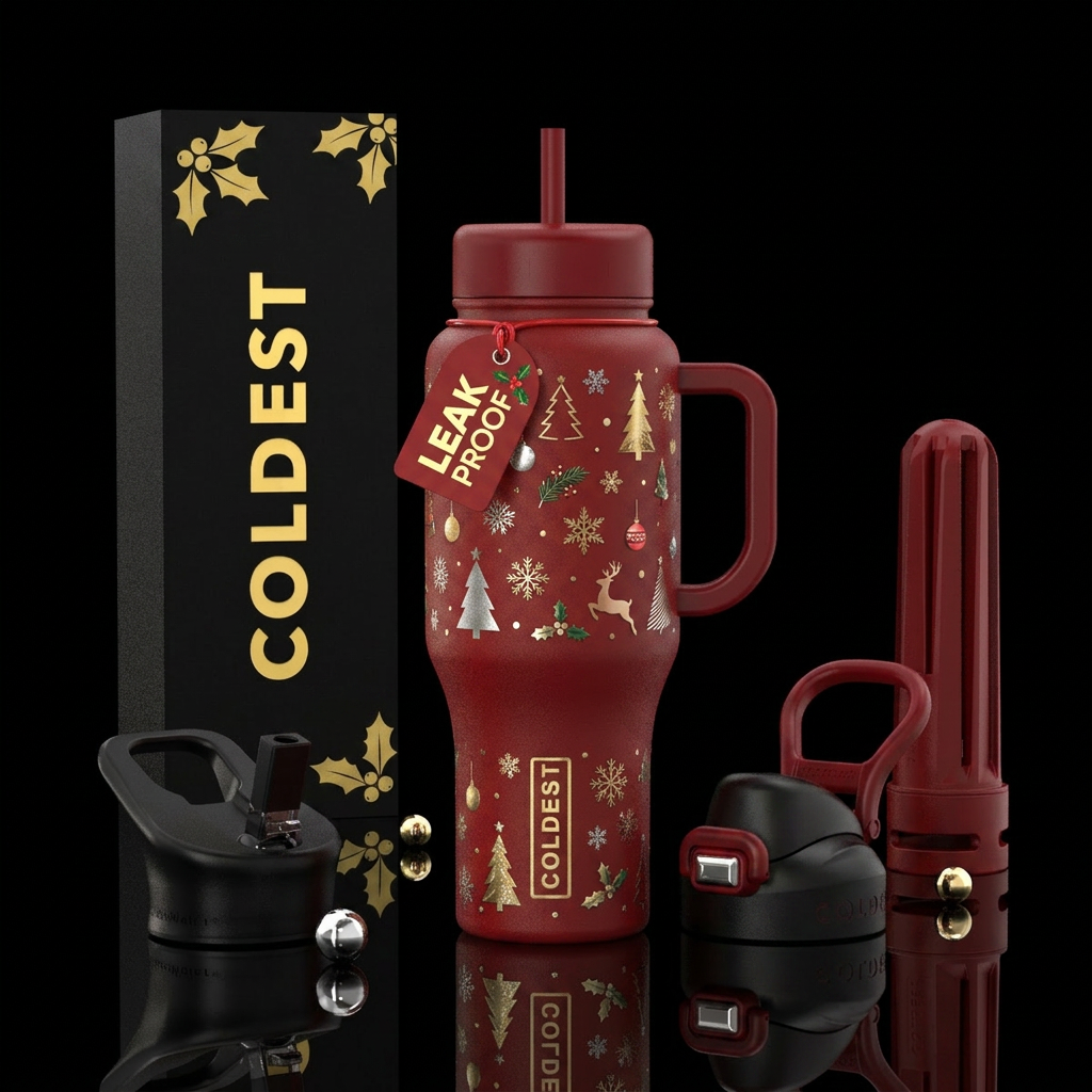 Christmas water bottle design