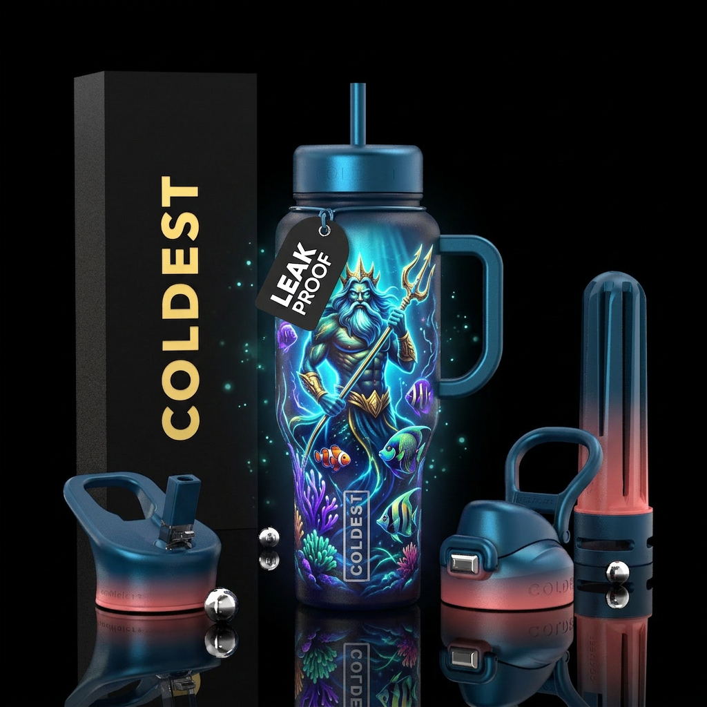 King triton glow in the dark water bottle design