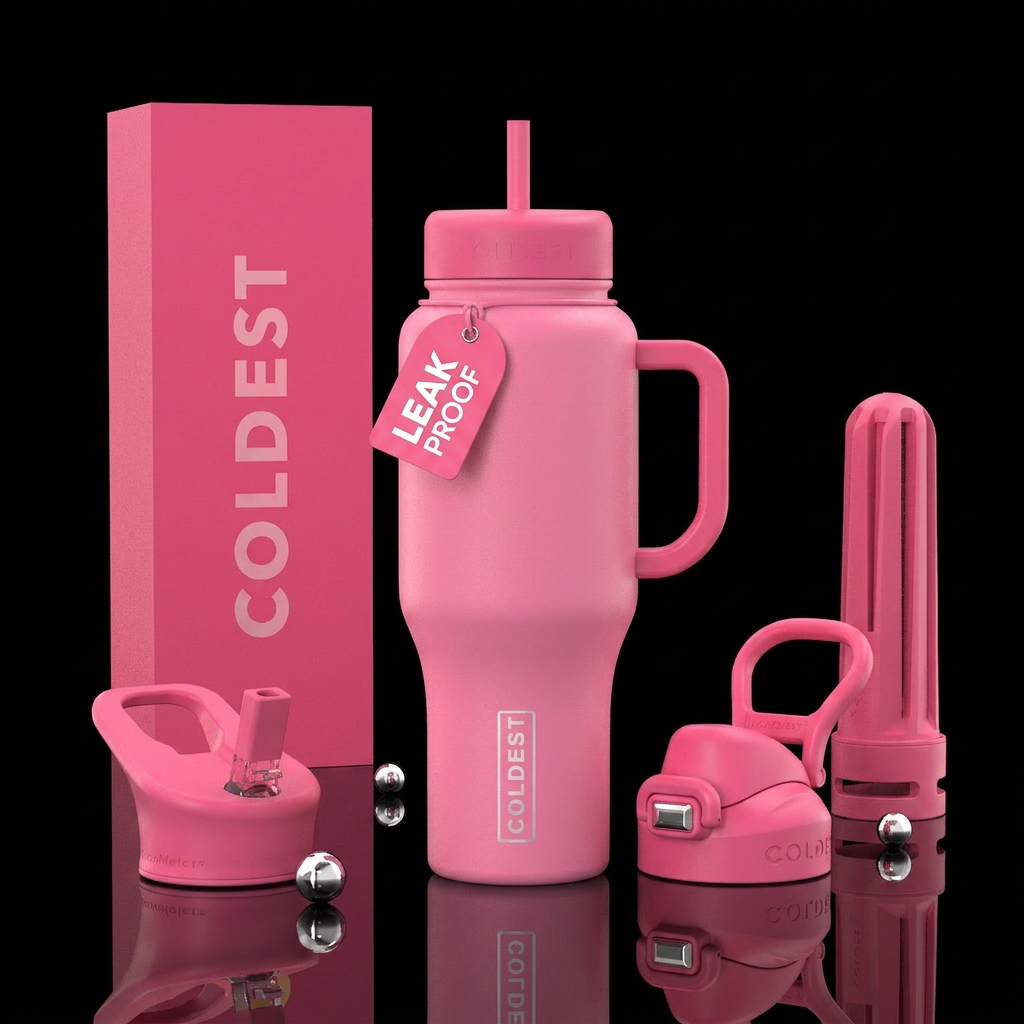 Pink lemonade water bottle design